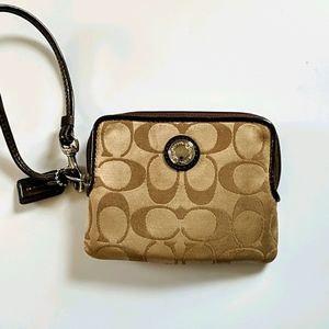 Tan and brown coach wallet